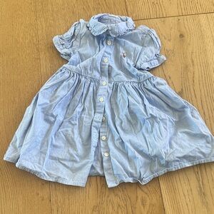 Ralph Lauren Light Blue Button-Up Dress 12m spring Easter dress